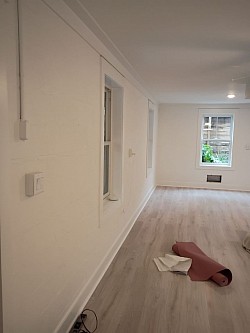 Finished paint block wall